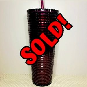 **Sold** Maroon Discoball Grid/Studded Tumbler